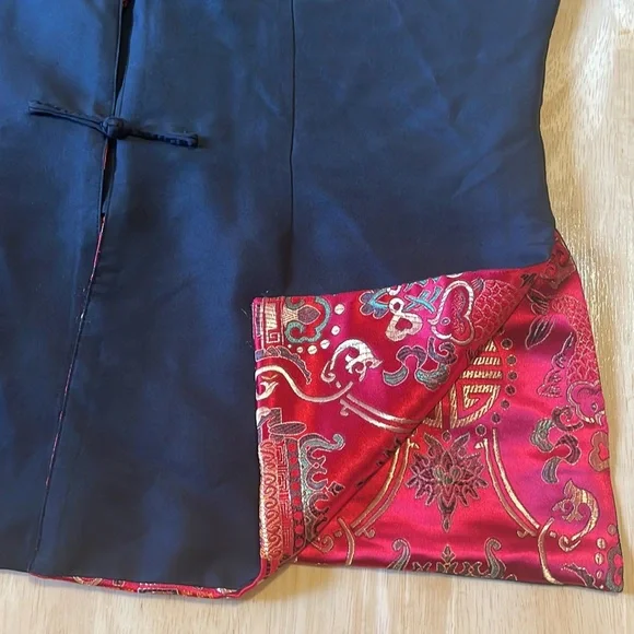 Sophie Chang Studio Embroidered Silk Reversible Kimono Jacket - Picture 9 of 16